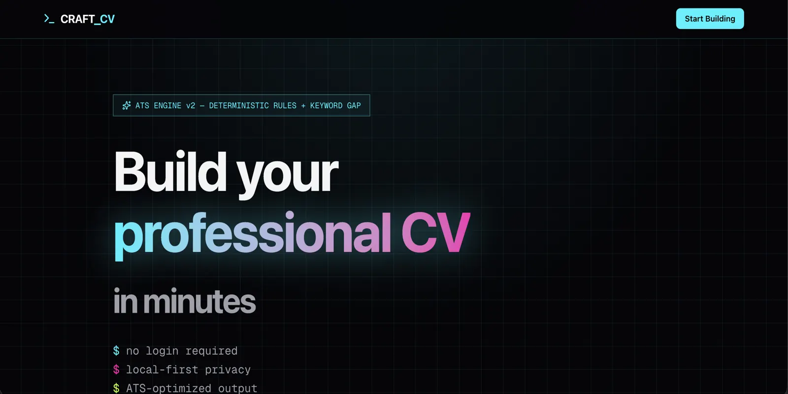 CraftCV preview