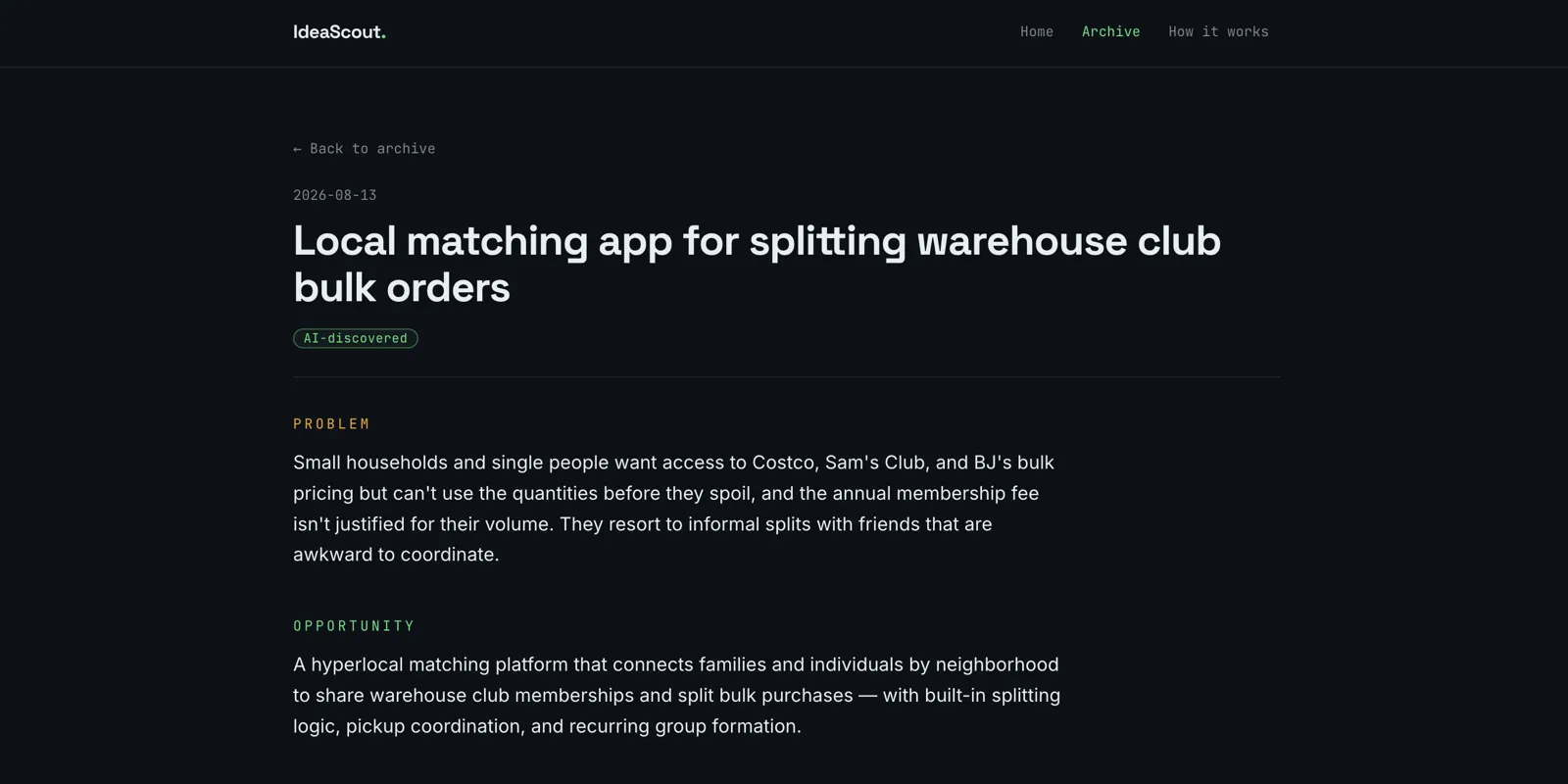 IdeaScout — screenshot 2