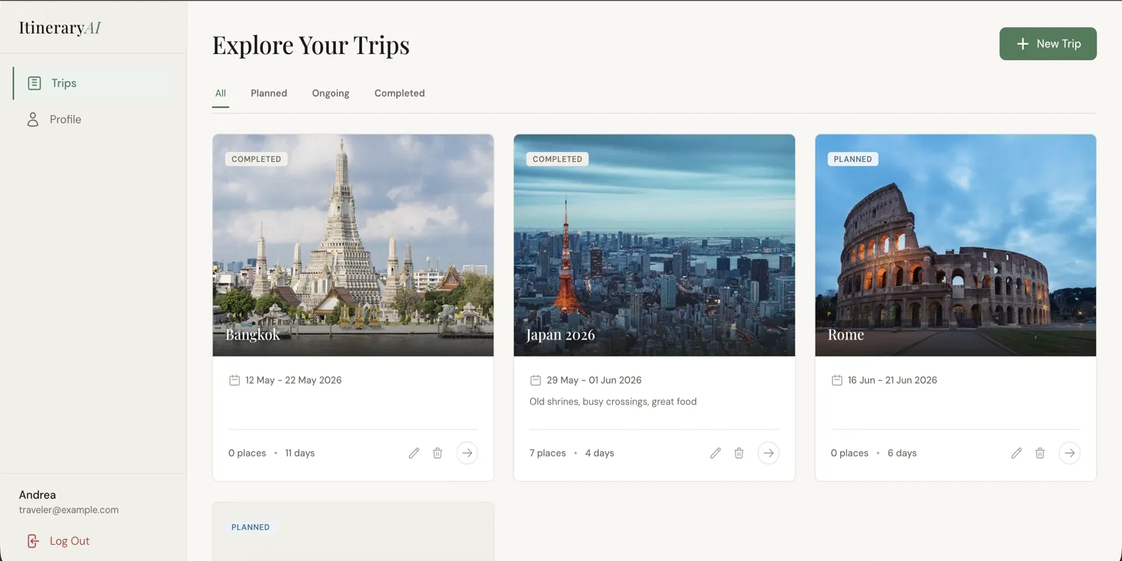 ItineraryAI — screenshot 2